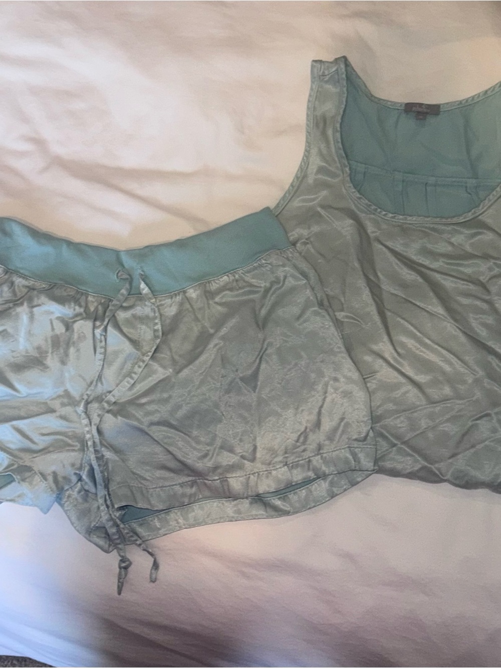 Pj Harlow satin tank/short set. Mikel shorts. Laura tank.